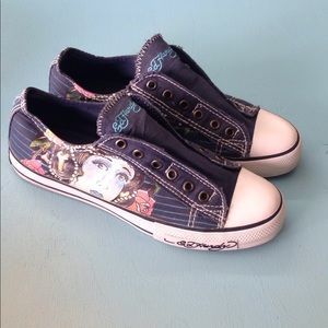 Ed Hardy Women's Size 8 Laceless Sneakers